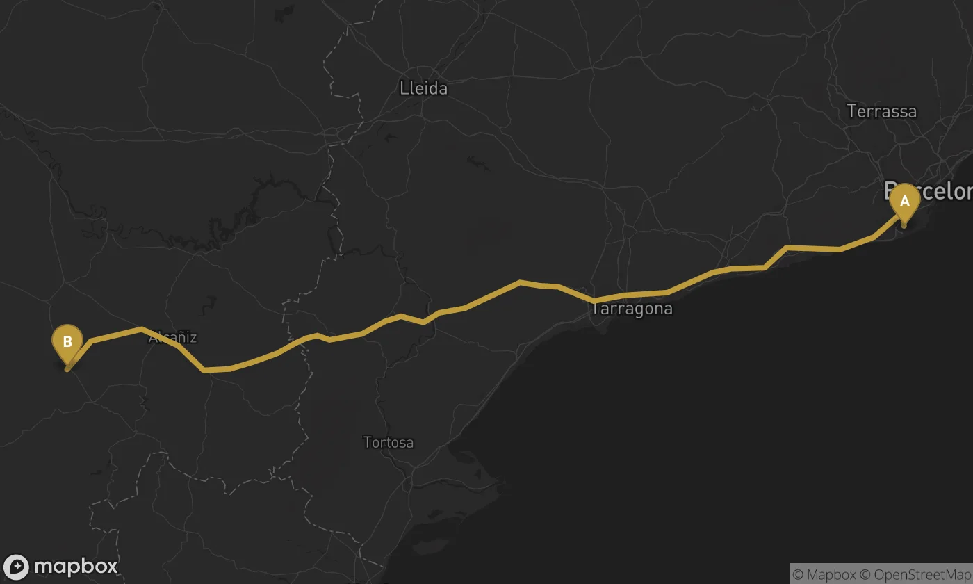 Barcelona Airport ⇄ Andorra route map