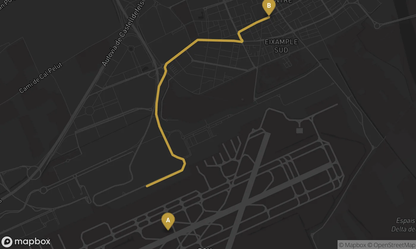 Barcelona Airport ⇄ El Prat de Llobregat route map
